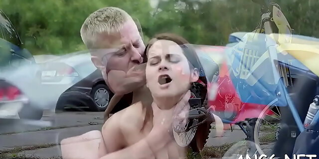 amateur,blowjob,brunette,cowgirl,doggystyle,hardcore,outdoor,shaved,small tits,teen