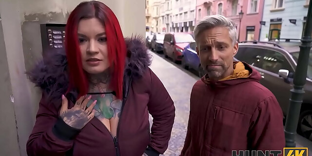 bbw,big tits,cuckold,hungarian,pick up,pov,redhead,sex,stockings,tattooed